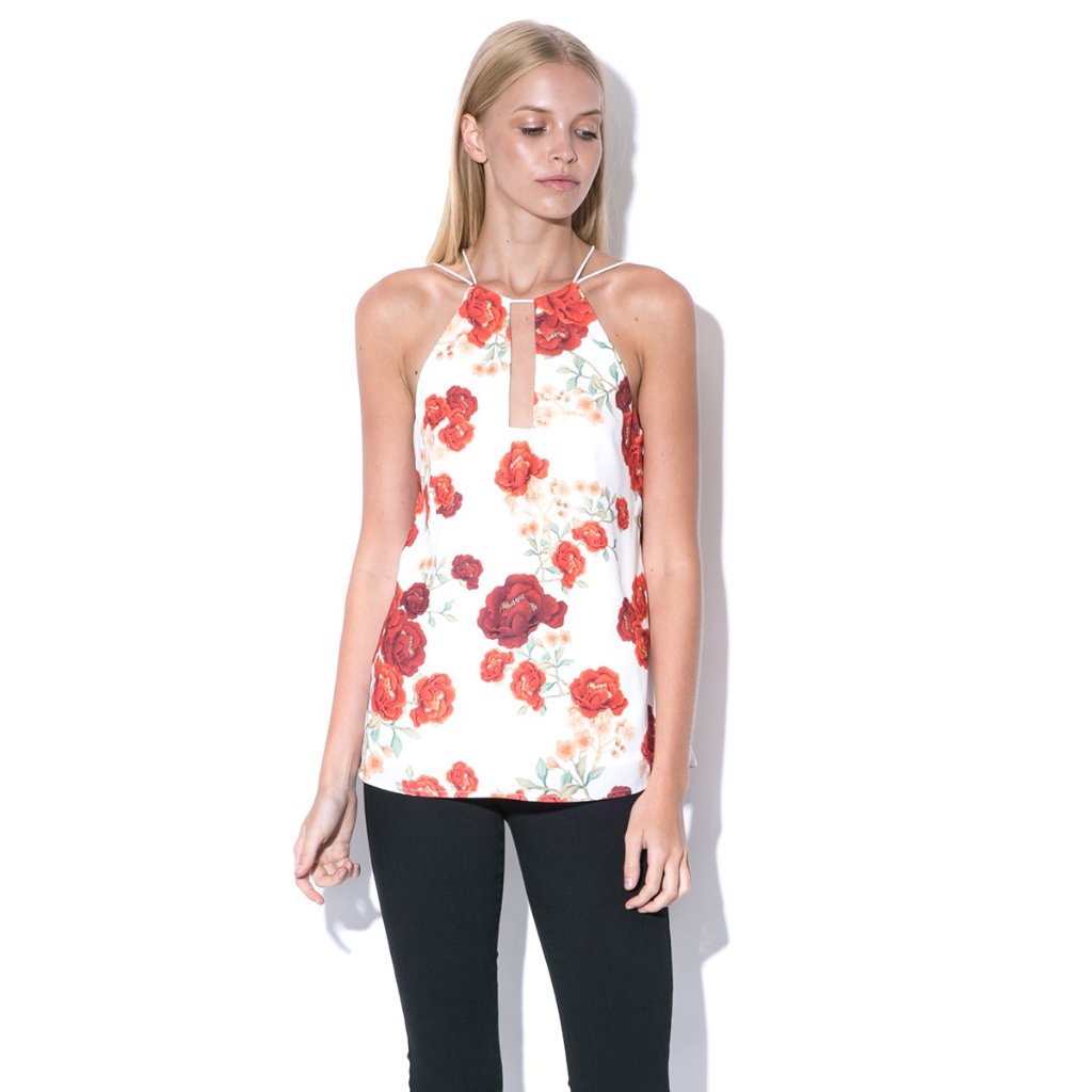 Cameo - Red Blossom Better Off Tank Top/Cami